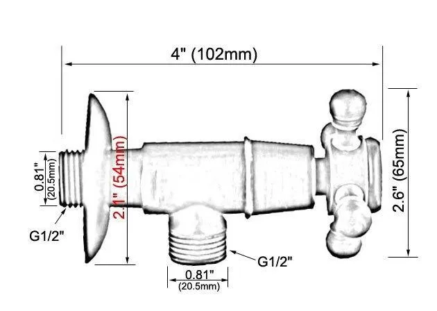 2Pcs Vintage Mini Captain Handles Angle Control Valve