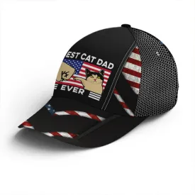 American Flag Best Cat Dad Ever Baseball Cap Coolspod