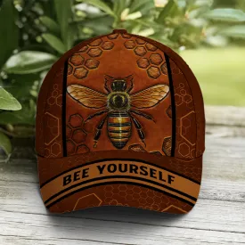 Bee Yourshelf Vintage Leather Baseball Cap Coolspod