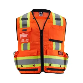 Class 2 Surveyor's High Visibility Orange Safety Vest - L/XL