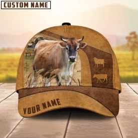 Custom Name Jersey Cattle Cap , Cattle Hat, Farm Baseball Hat, Cap Hat For Farmer Farm Lover