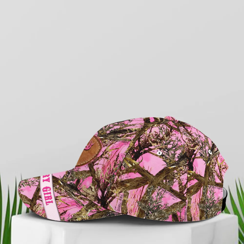 Deer Pattern Baseball Cap For Country Girl Pink Camouflaged Coolspod