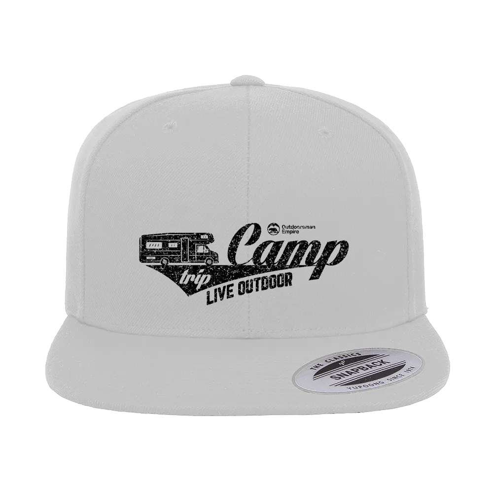 Embroidered Camp Flat Cap