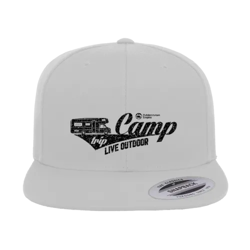 Embroidered Camp Flat Cap