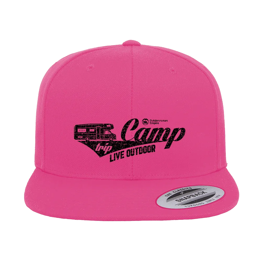 Embroidered Camp Flat Cap