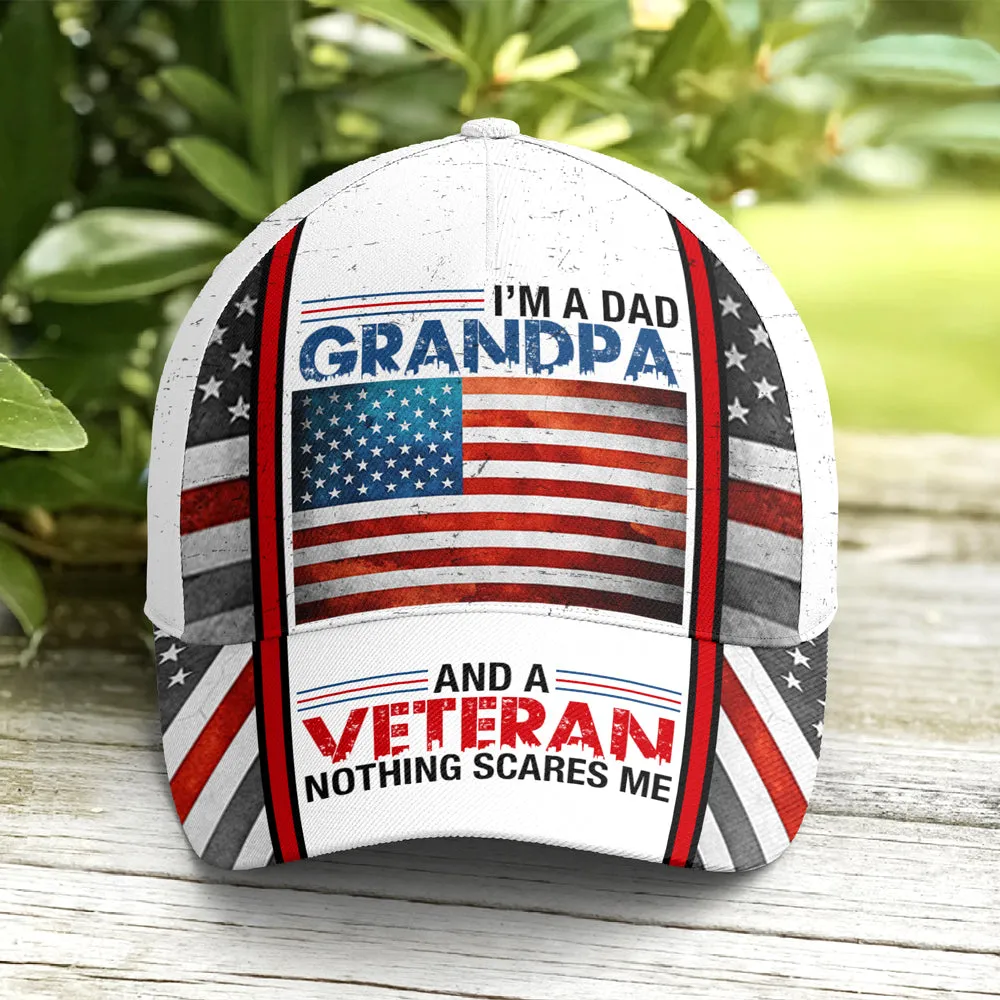 I Am A Dad Grandpa Veteran US Flag Baseball Cap Coolspod