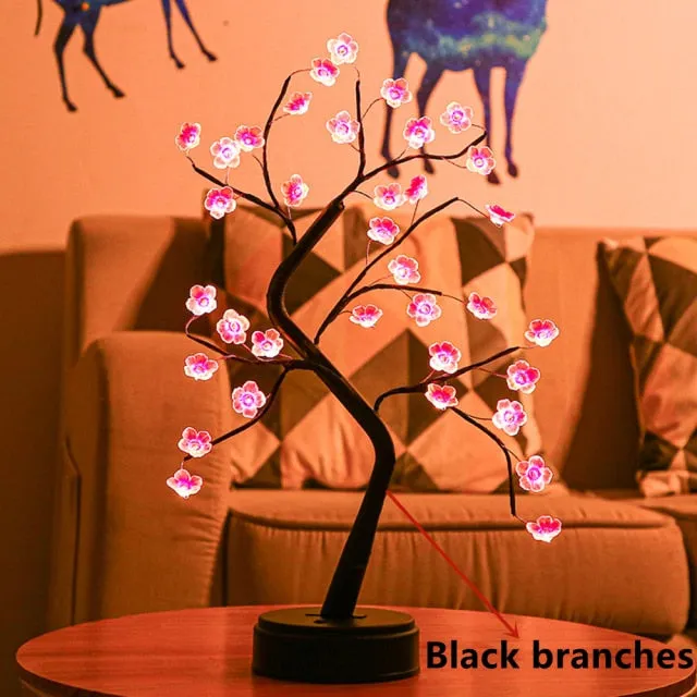 LED Copper Wire Night Light Tree Fairy Lights Home Decoration Night Lamp For Bedroom Bedside Table Lamp USB And Battery Operated