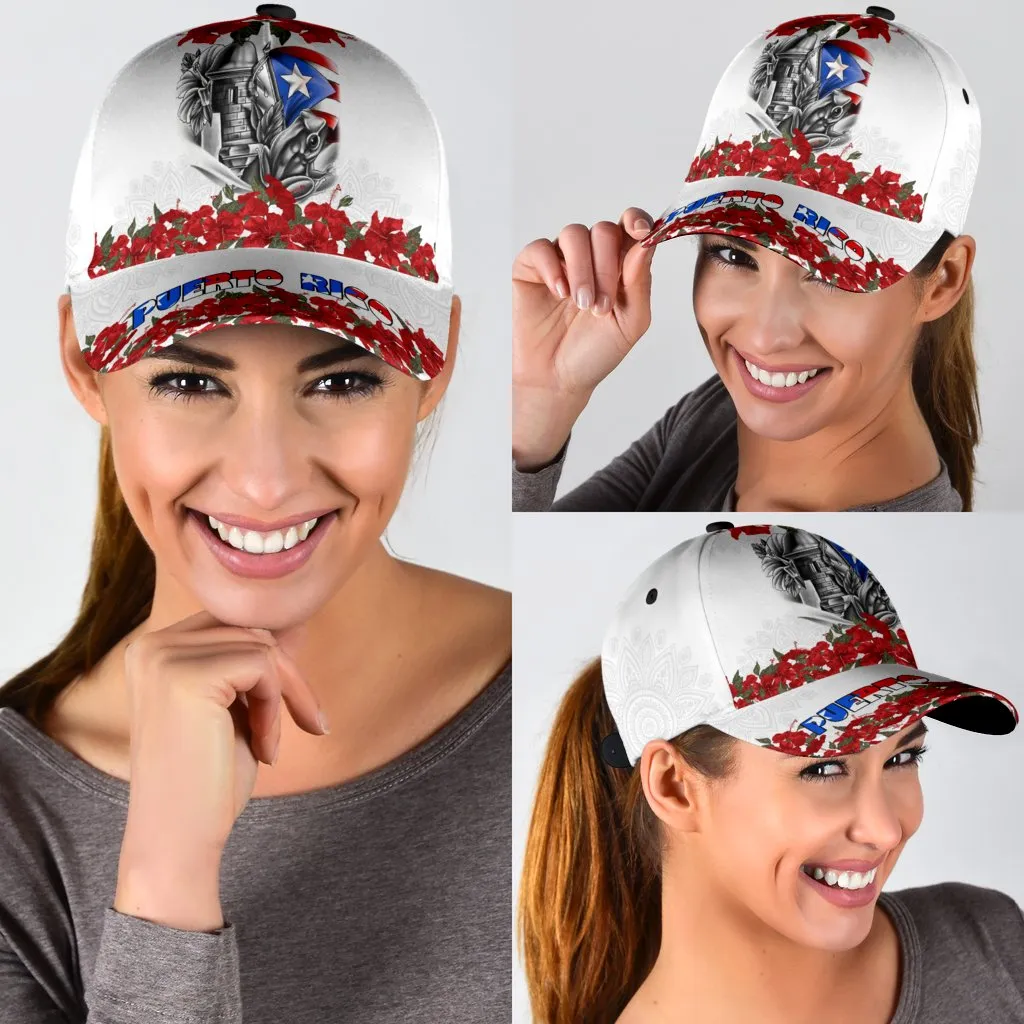 Maga Flower Puerto Rico Classic Cap Hat, Hibiscus Puerto Rico Cap Hat