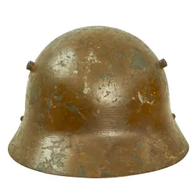 Original Czechoslovakia WWII Era Czeck M30 Helmet, Possible Spanish Civil War Used - Complete