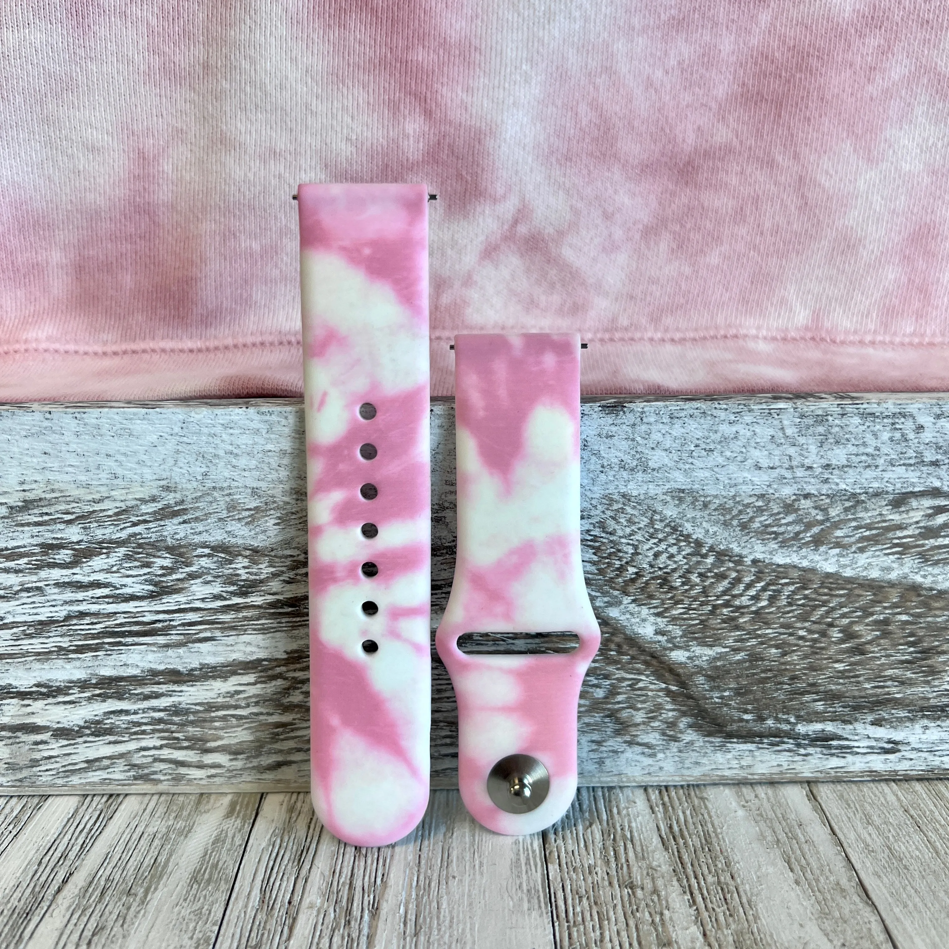 Pink Tie Dye Print Silicone Band For Samsung Watch