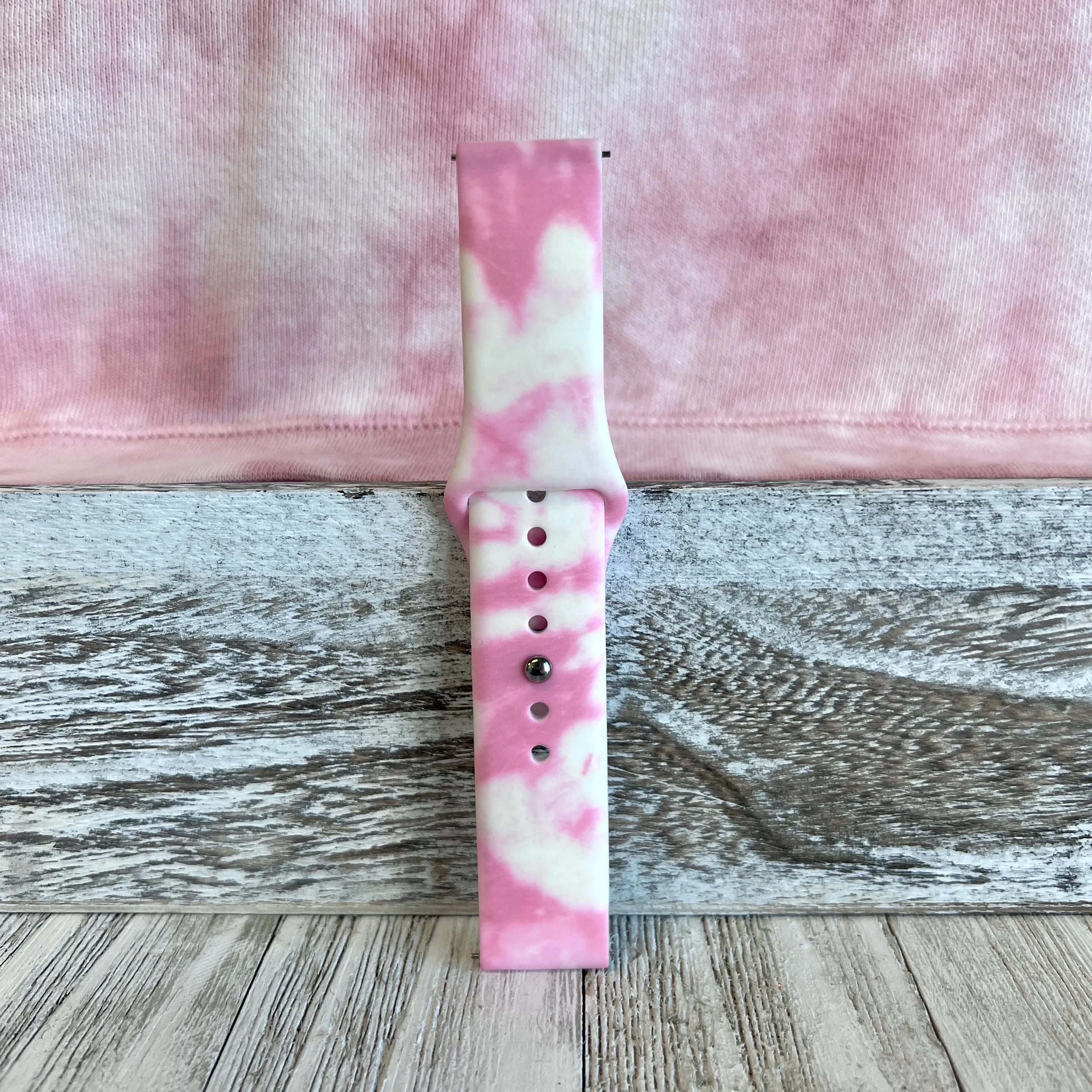 Pink Tie Dye Print Silicone Band For Samsung Watch