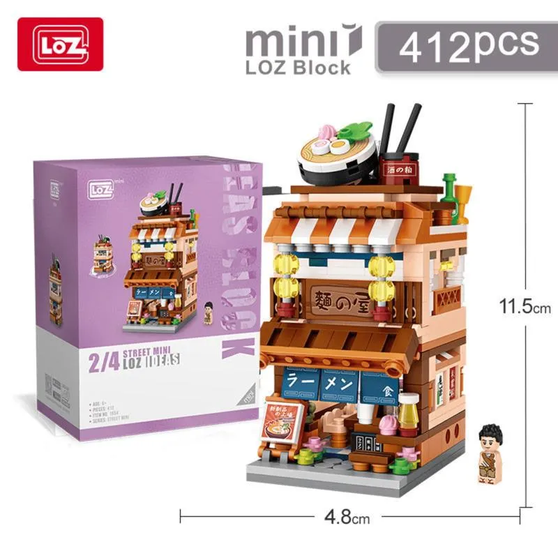 Ramen Noodle Shop | LOZ 1654 Building Bricks Mini Street Set for Ages 10 