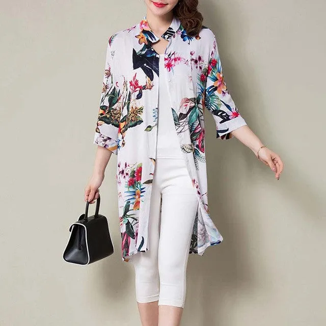 Stylish Bright Floral Kimono