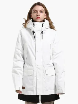 winter new ladies white ski suit single and double board waterproof wear-resistant warm ski suit